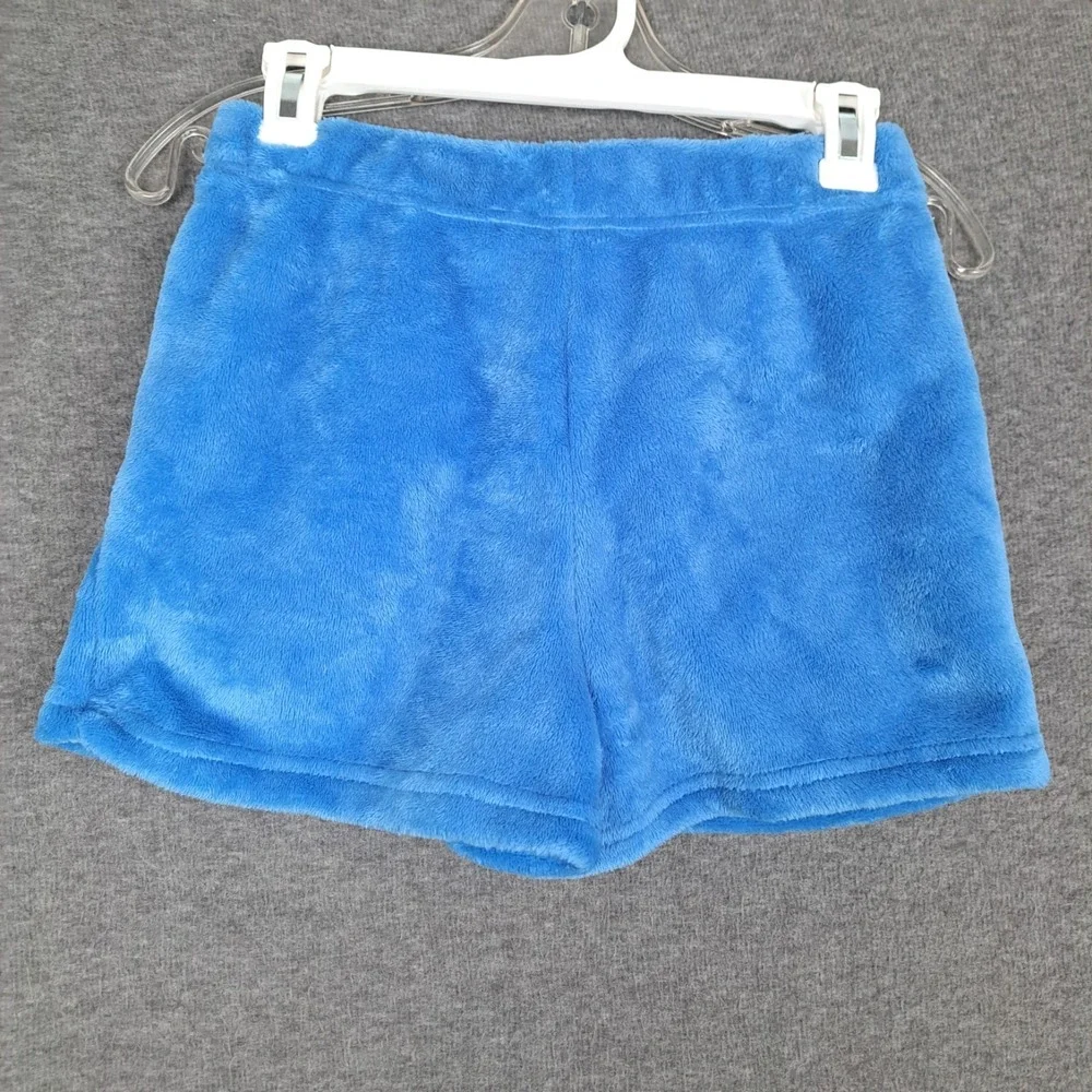 NWT Disney Stitch & Angel Womens Embroidered Fleece Fuzzy Shorts Small